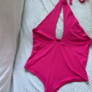 Women’s hot pink halter bodysuit